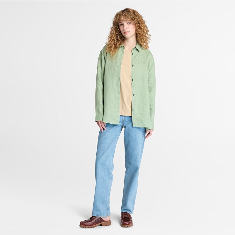 Kadın Mavi Boru Paça Denim Pantolon