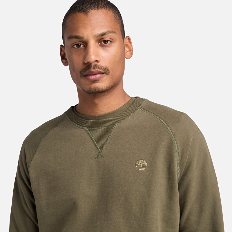 Erkek Koyu Yeşil Exeter River Loopback Bisiklet Yaka Sweatshirt