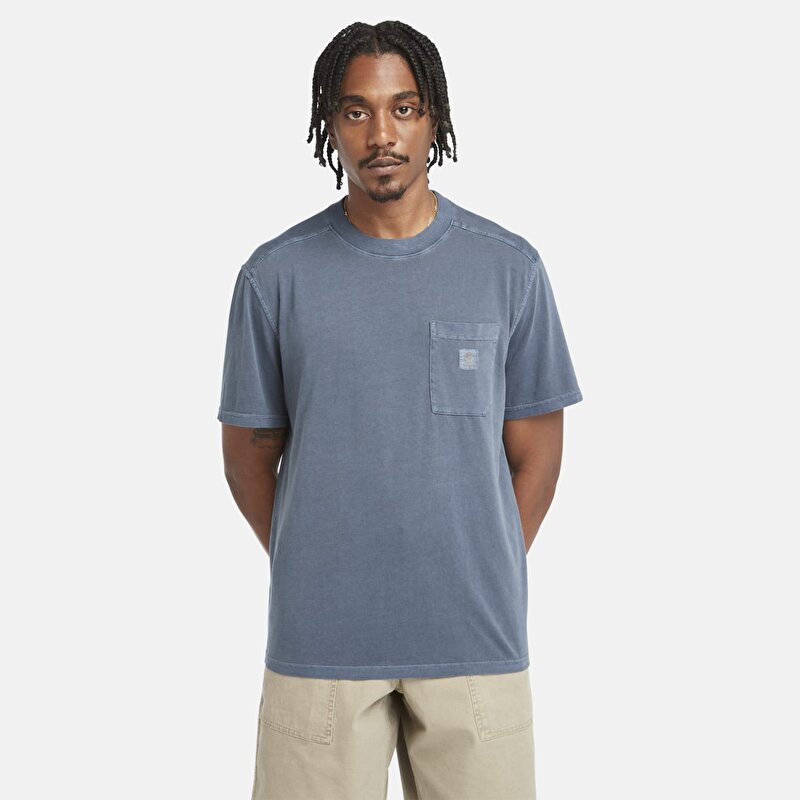 Erkek Koyu Mavi Merrymack River Garment Dye Tişört
