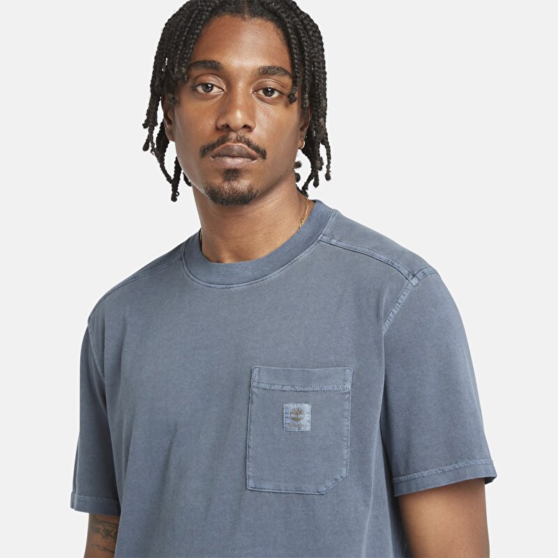 Erkek Koyu Mavi Merrymack River Garment Dye Tişört