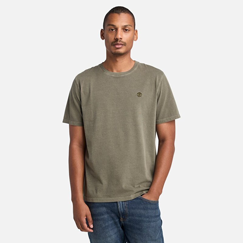 Erkek Yeşil Dunstan River Garment Dye Kısa Kollu Tişört
