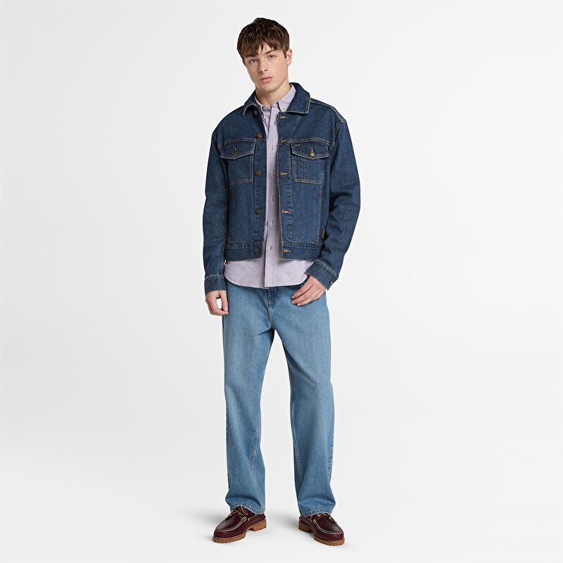 Erkek Mavi Denim Ceket