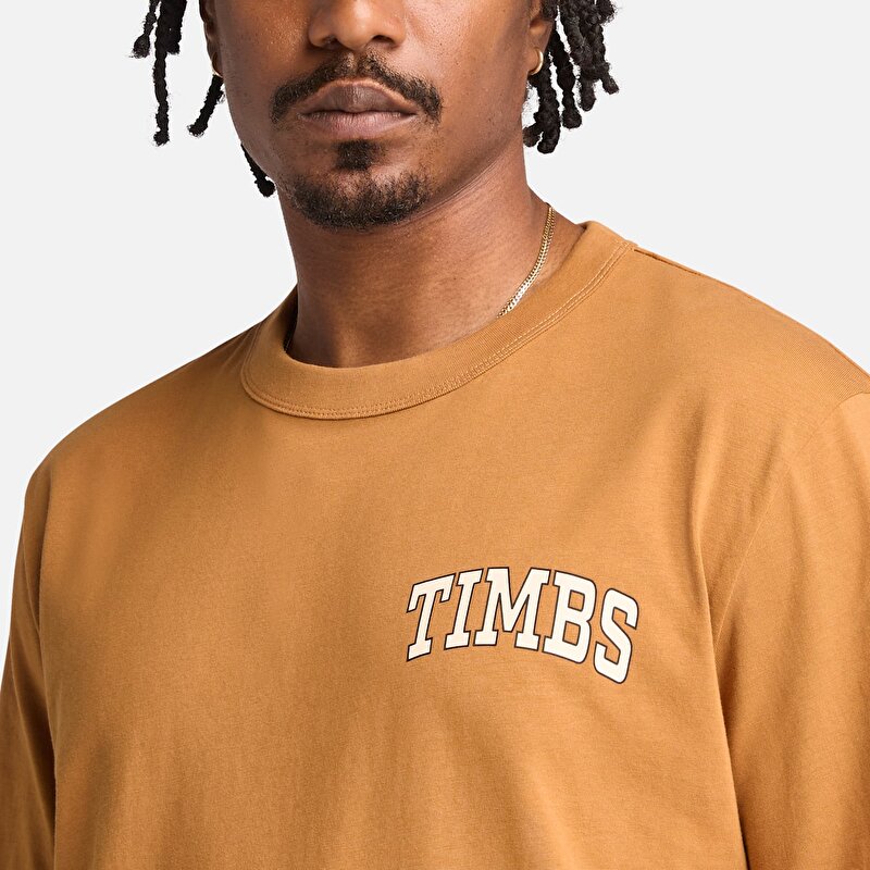 Erkek Koyu Sarı TIMBS Grafik Baskılı Tişört