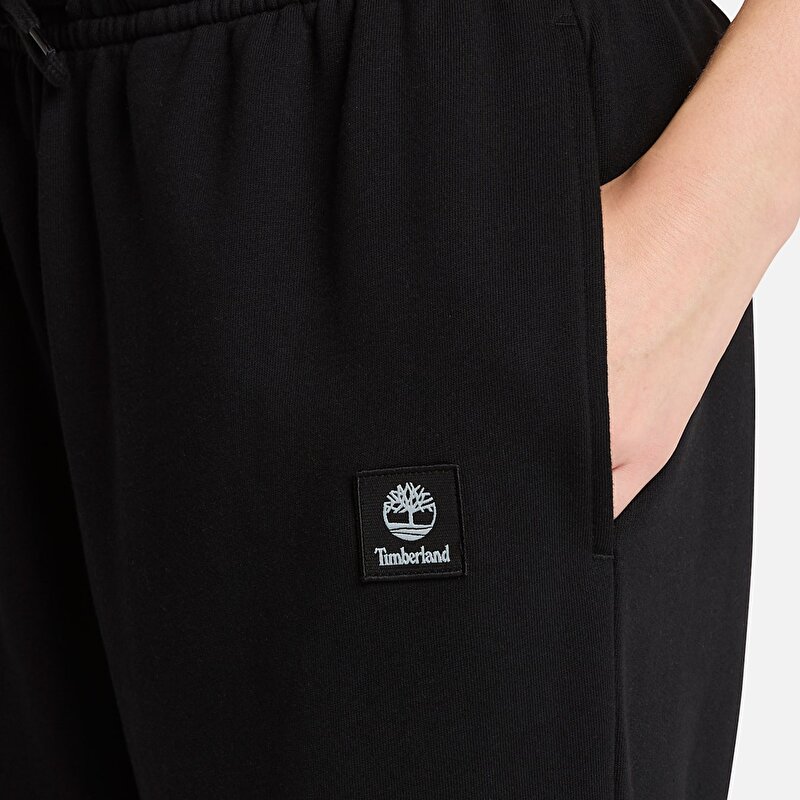 Erkek Siyah Woven Badge Eşofman Altı