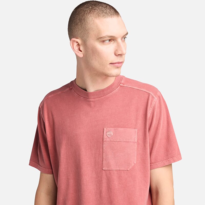 Erkek Kırmızı Merrymack River Garment Dye Tişört