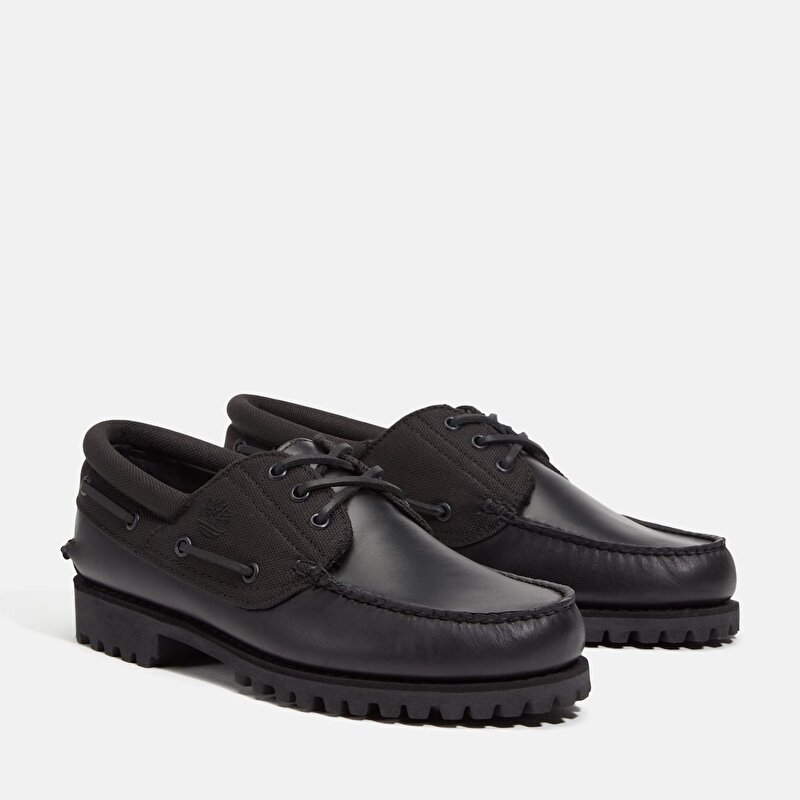 Erkek Siyah Timberland® Authentic El Yapımı 3 Delikli Tekne Ayakkabısı