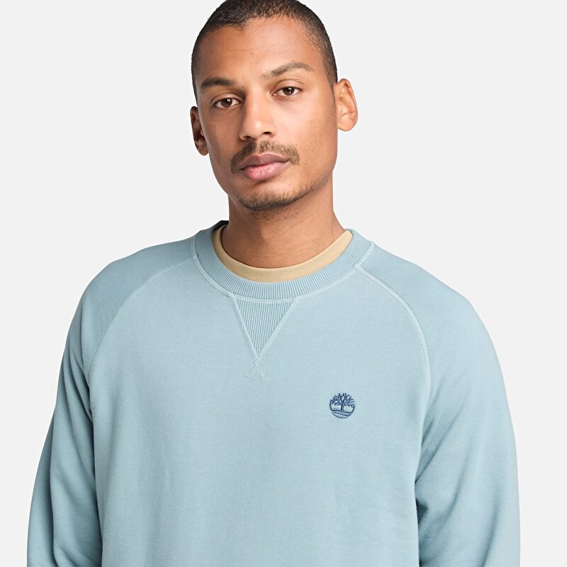 Erkek Mavi Exeter River Loopback Bisiklet Yaka Sweatshirt