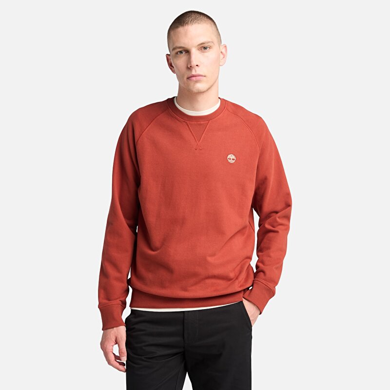 Erkek Kırmızı Exeter River Loopback Bisiklet Yaka Sweatshirt