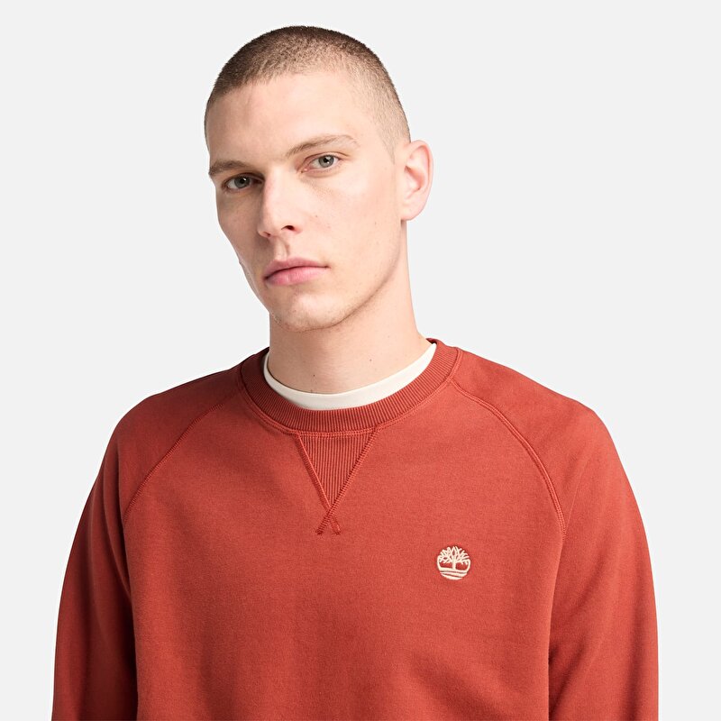 Erkek Kırmızı Exeter River Loopback Bisiklet Yaka Sweatshirt