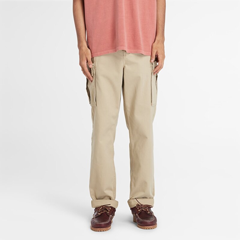 Erkek Bej Brookline Fitilli Kargo Pantolon