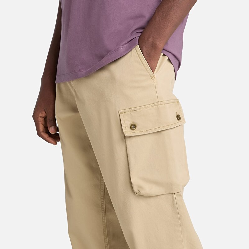 Erkek Bej Brookline Fitilli Kargo Pantolon