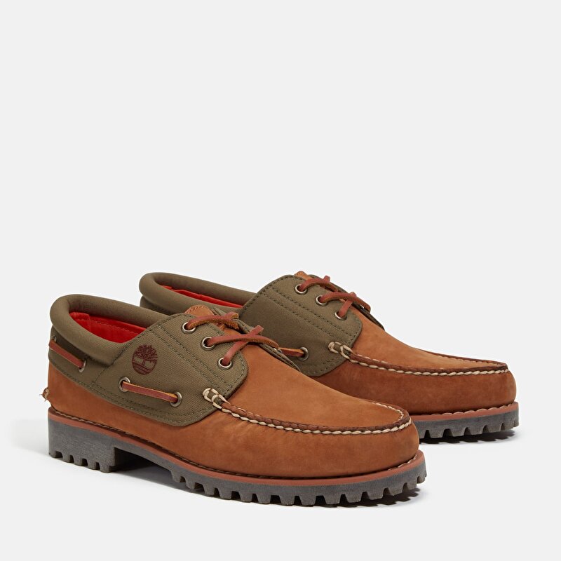 Erkek Kahverengi Timberland® Authentic El Yapımı 3 Delikli Tekne Ayakkabısı