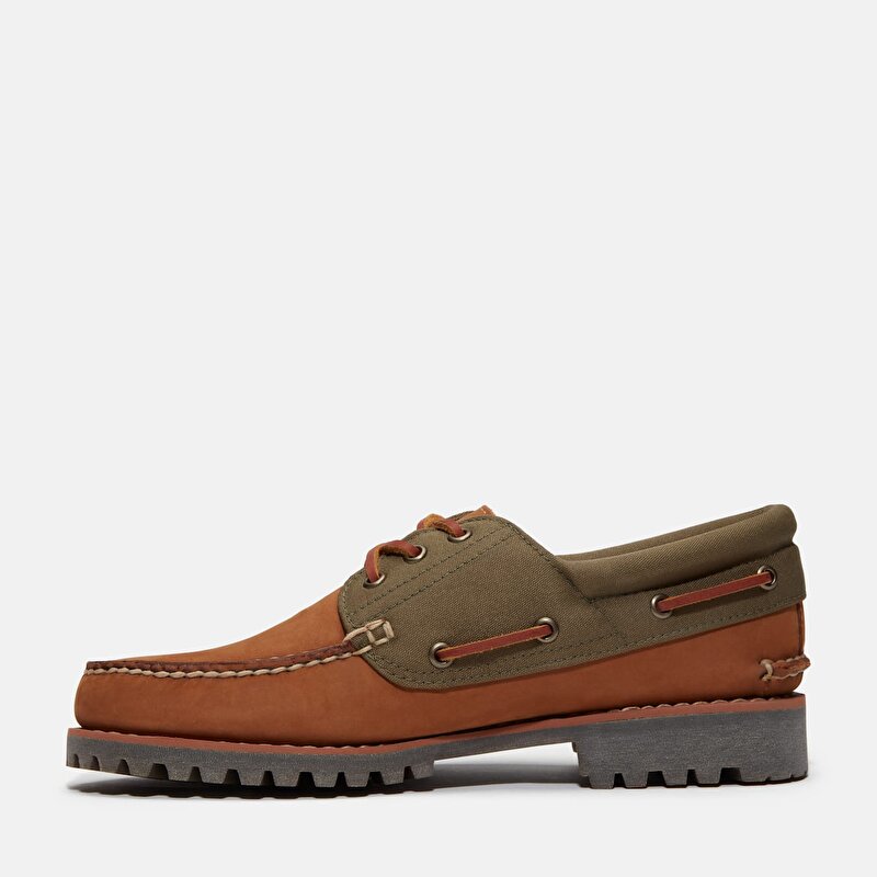 Erkek Kahverengi Timberland® Authentic El Yapımı 3 Delikli Tekne Ayakkabısı