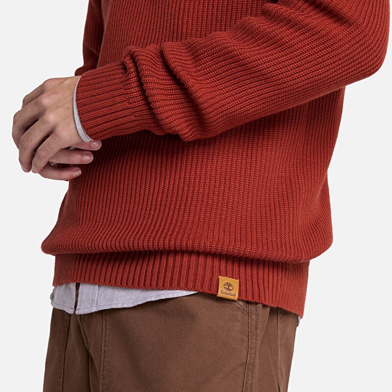 Erkek Kırmızı Ribanalı Örgü Reglan Kazan