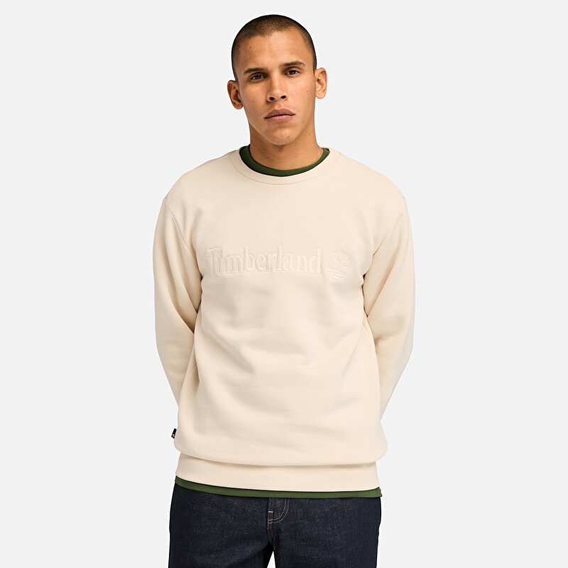 Erkek Açık Bej Hampton Bisiklet Yaka Sweatshirt