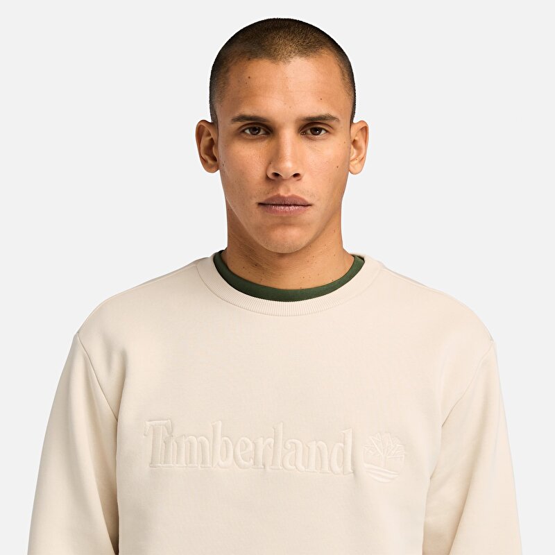 Erkek Açık Bej Hampton Bisiklet Yaka Sweatshirt