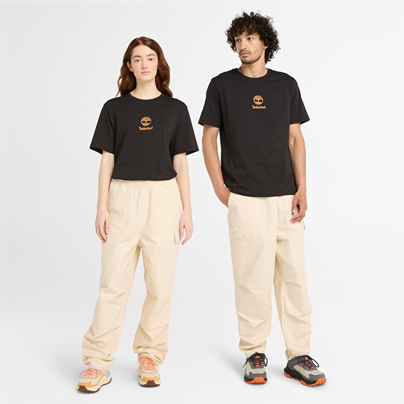 Erkek Siyah Print Stack Logo Tişört