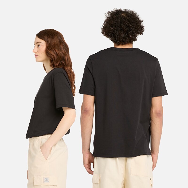 Erkek Siyah Print Stack Logo Tişört