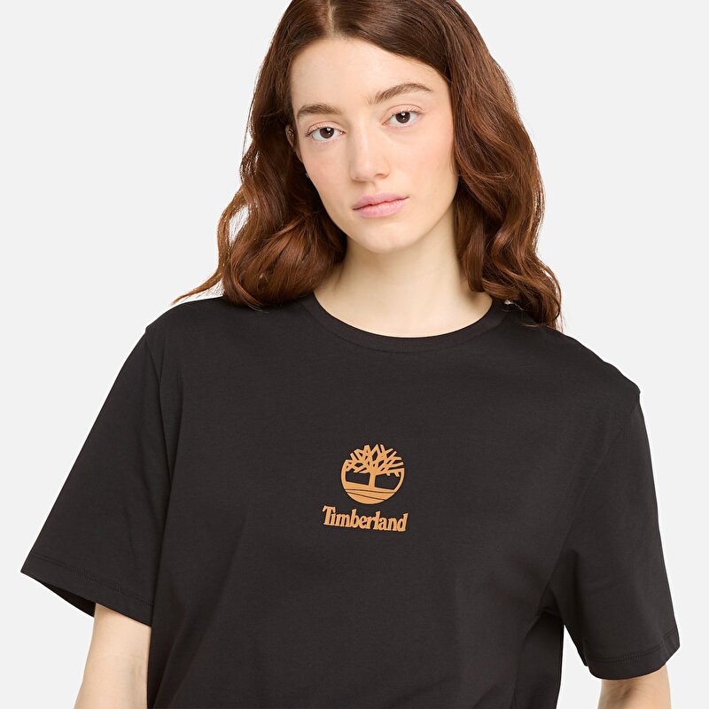 Erkek Siyah Print Stack Logo Tişört