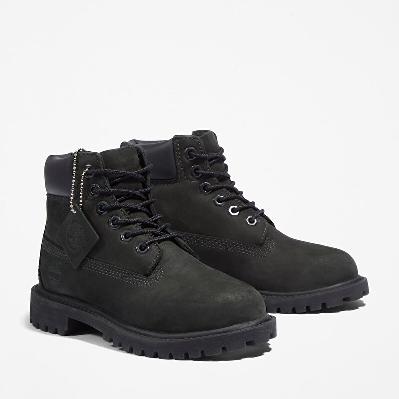 Çocuk Siyah Timberland Premium 6 Inch Su Geçirmez Bot