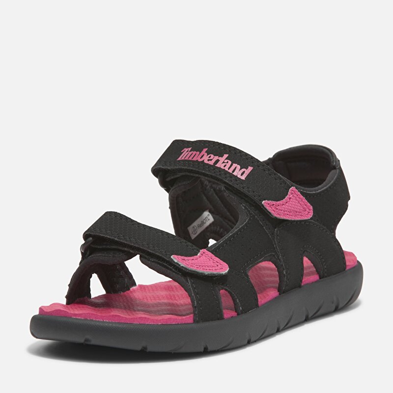 Küçük Çocuk Siyah/Pembe Perkins Row Arkadan Bantlı Sandalet