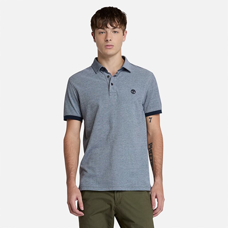 Erkek Koyu Mavi Baboosic Brook Oxford Kısa Kollu Polo
