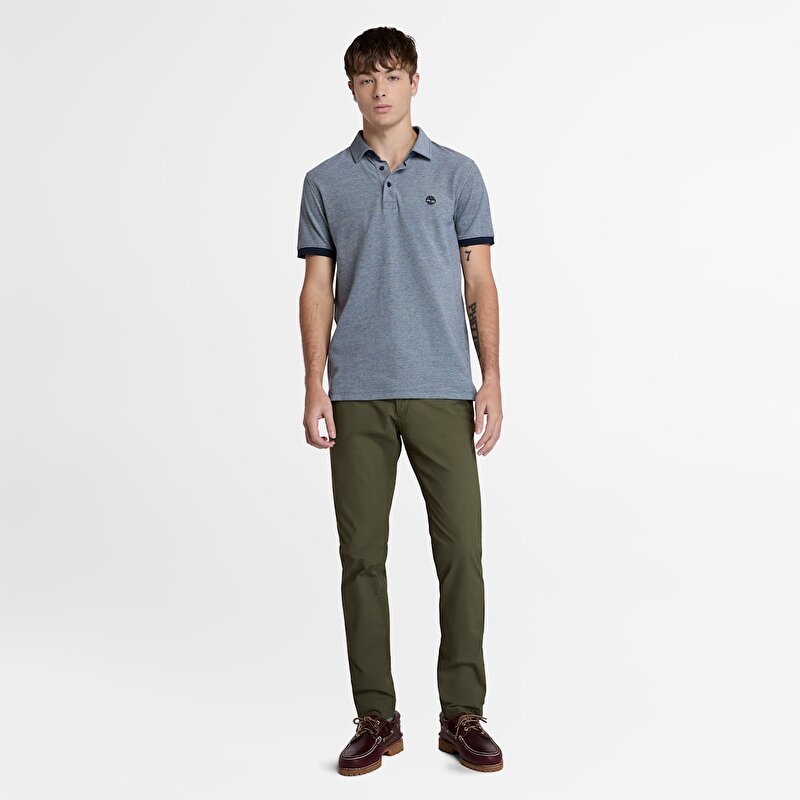 Erkek Koyu Mavi Baboosic Brook Oxford Kısa Kollu Polo