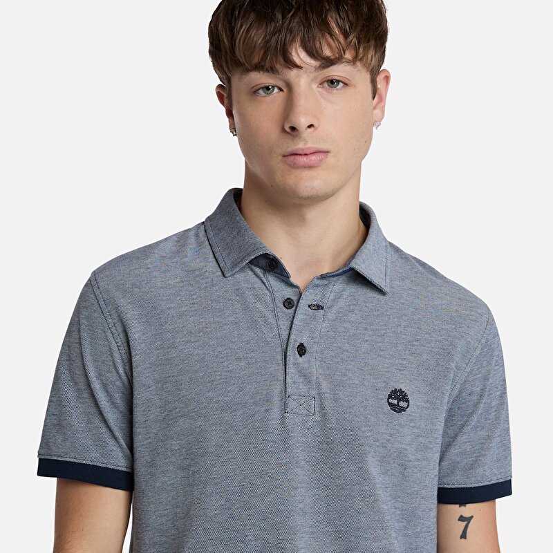 Erkek Koyu Mavi Baboosic Brook Oxford Kısa Kollu Polo
