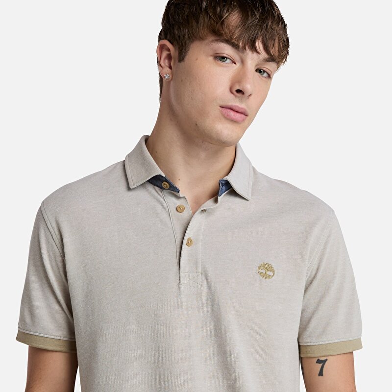 Erkek Bej Baboosic Brook Oxford Kısa Kollu Polo