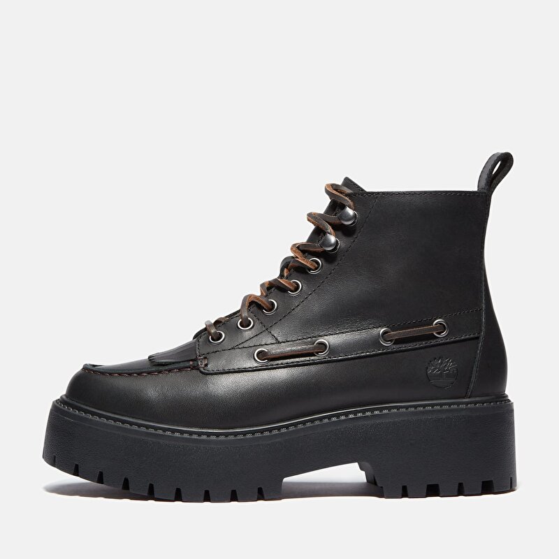 Kadın Siyah Stone Street Platform Püsküllü Bot