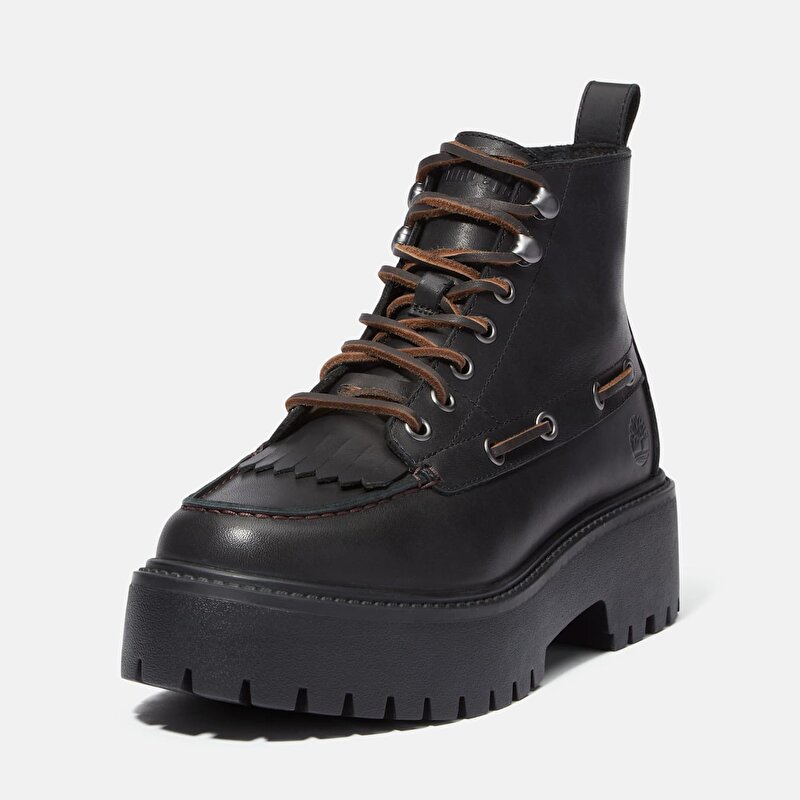 Kadın Siyah Stone Street Platform Püsküllü Bot