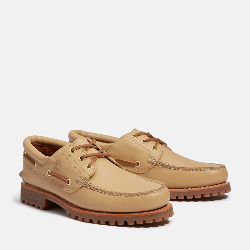 Erkek Bej Timberland® Authentic 3-Eye Lug El Yapımı Tekne Ayakkabısı