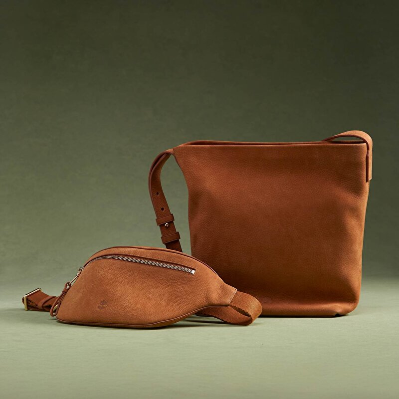 Kahverengi Yumuşak Deri Bel Çantası Kahverengi