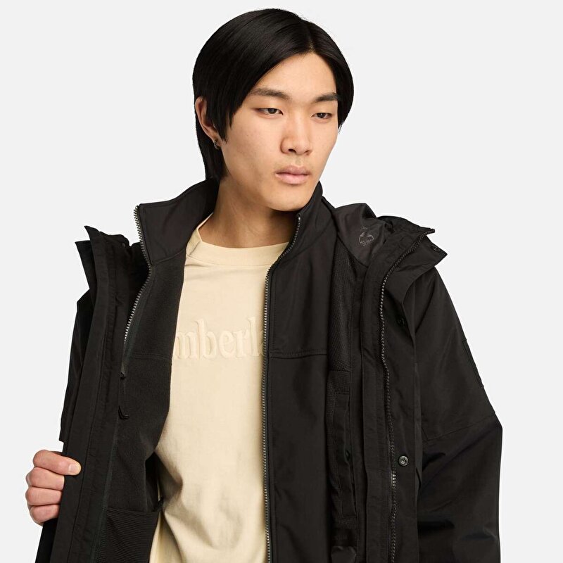 Erkek Siyah Winnick Su Geçirmez 3'ü 1 Arada Mont