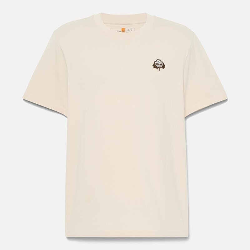 Erkek Bej Patch Ağaç Logolu Tişört