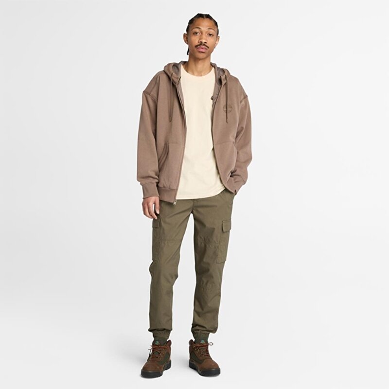 Erkek Bej Patch Ağaç Logolu Tişört