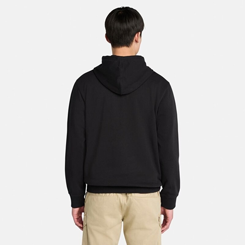 Erkek Siyah ESTABLISHED 1973 Logo İşlemeli Kapüşonlu