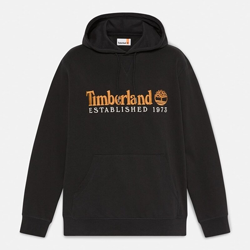 Erkek Siyah ESTABLISHED 1973 Logo İşlemeli Kapüşonlu