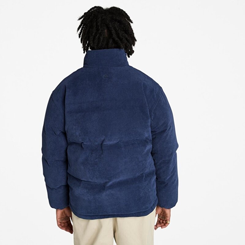 Erkek Koyu Mavi GOOSE EYE Su Geçirmez Kuş Tüyü Kadife Mont