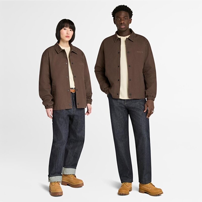 Unisex Kahverengi Washed Duck Kanvas Yalıtımlı Ceket