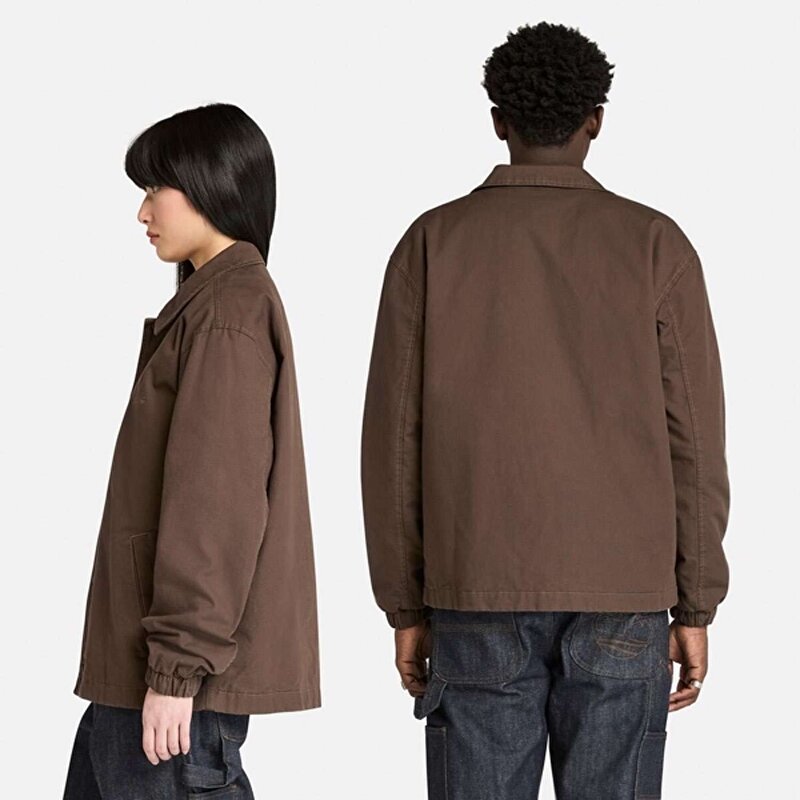 Unisex Kahverengi Washed Duck Kanvas Yalıtımlı Ceket