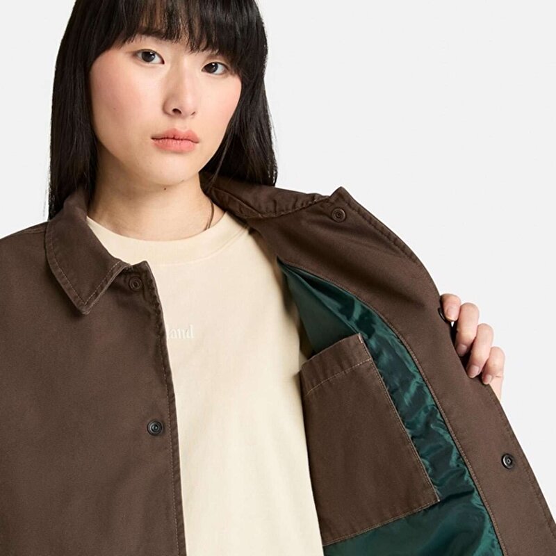 Unisex Kahverengi Washed Duck Kanvas Yalıtımlı Ceket