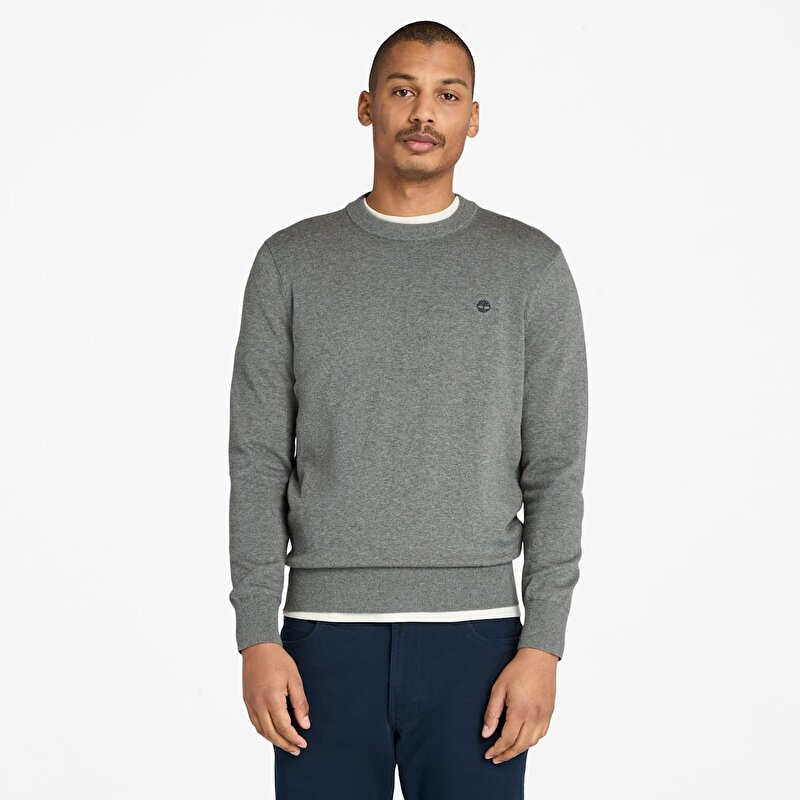 Erkek Gri Williams River Pamuklu Kazak