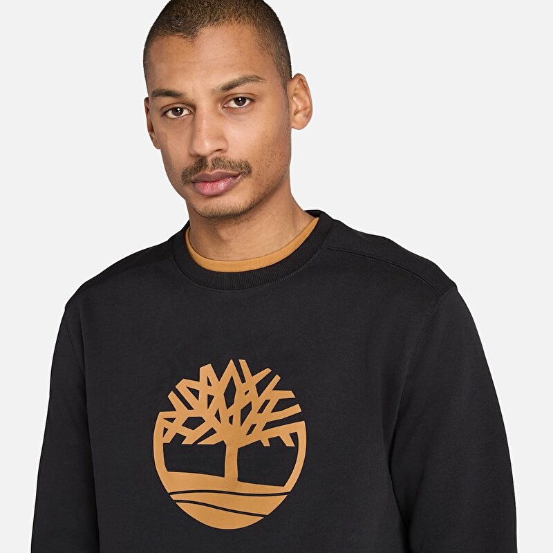 Erkek Timberland Ağaç Logolu Siyah Sweatshirt