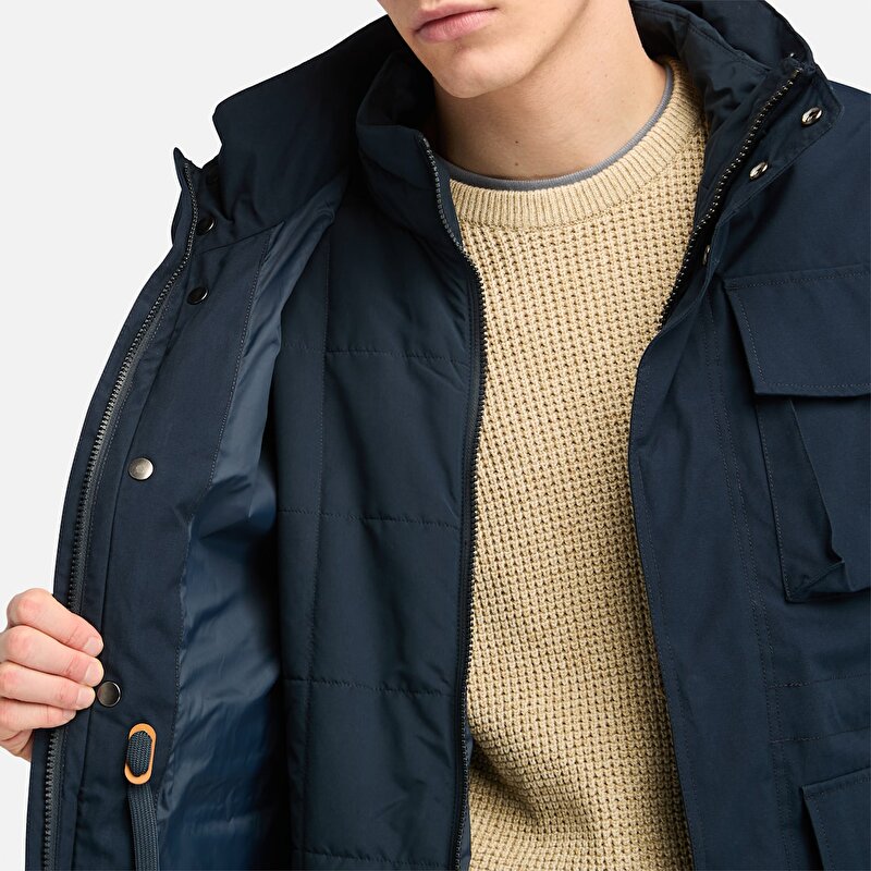 Erkek Koyu Mavi Abington Su Geçirmez 3'ü 1 Arada Mont