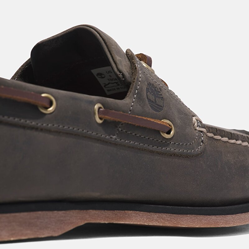 Erkek Klasik Deri Gri Tekne Ayakkabısı