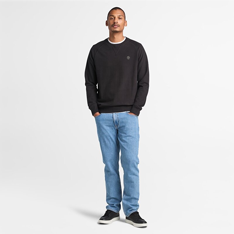 Erkek Siyah Exeter River Loopback Bisiklet Yaka Sweatshirt