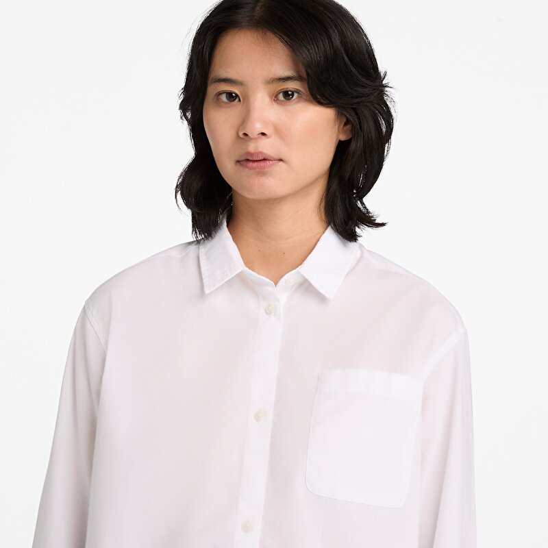 Kadın Beyaz Poplin Gömlek