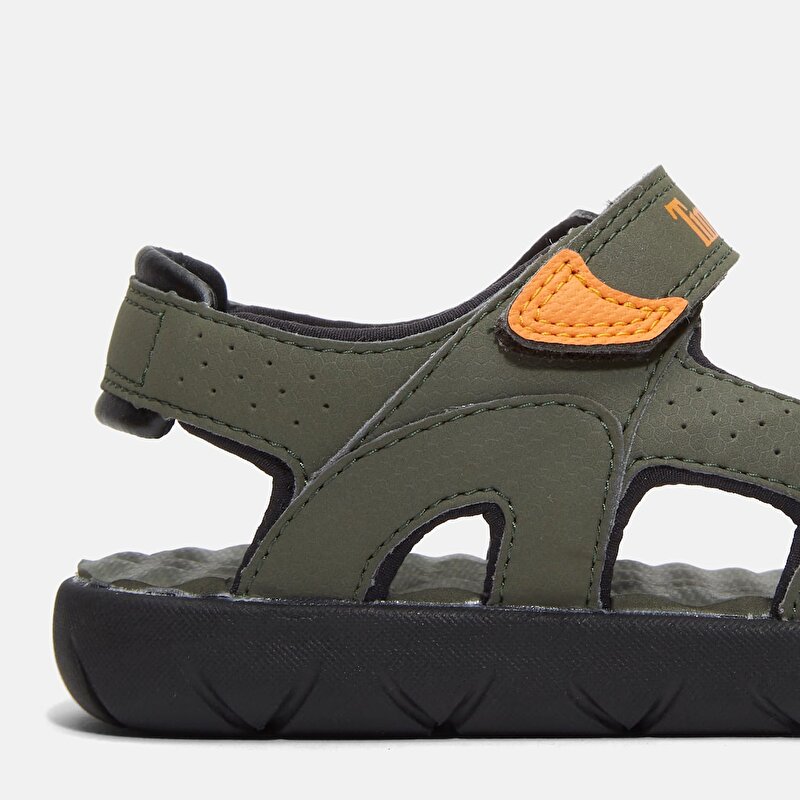 Genç Yeşil Perkins Row Arkadan Bantlı Sandalet