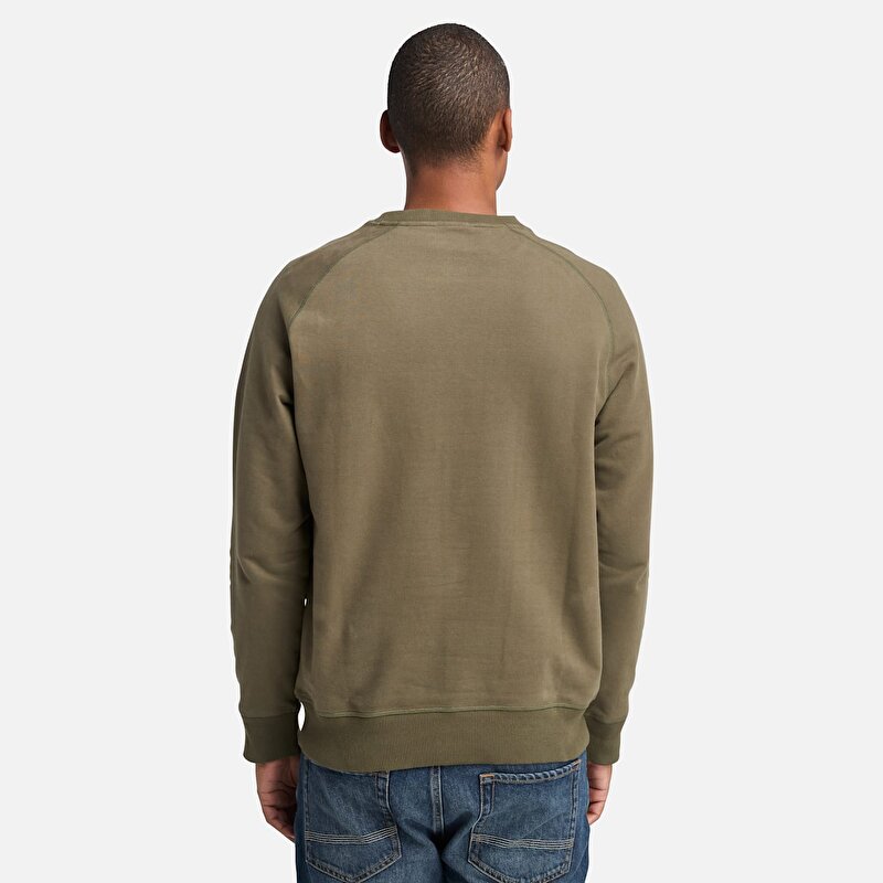 Erkek Koyu Yeşil Exeter River Loopback Bisiklet Yaka Sweatshirt